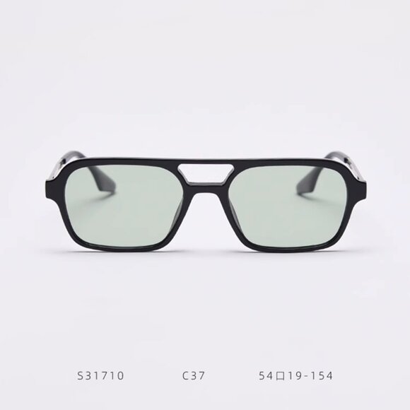 Olive Green Retro Sunglasses Light Colored Transparent Sunglasses main image 5